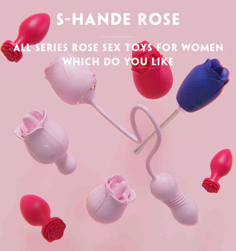 NXY Vibrators s Hande Manufacturer Sex Toyswholesale Red Cute Yoni Rose Suction Pink Flower Toy for Women 0411