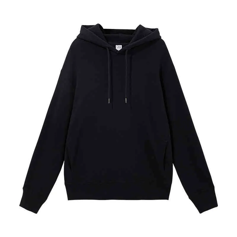 Kapuzenpullover aus gekämmter Baumwolle für Herren, reine Farbe, schweres French Terry, Oversize-Sweatshirt, mehrere Optionen, Unisex-Kleidung