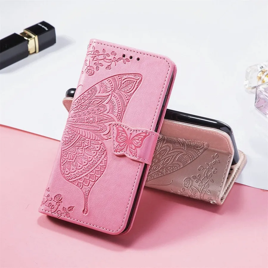 Wallet Leather Butterfly Cases For Xiaomi Mi Poco X3 Nfc/M3 11T Redmi 10 9 9A 9C 9T 8 8A Note 10/10S/10 Pro/9 Pro/8 Pro