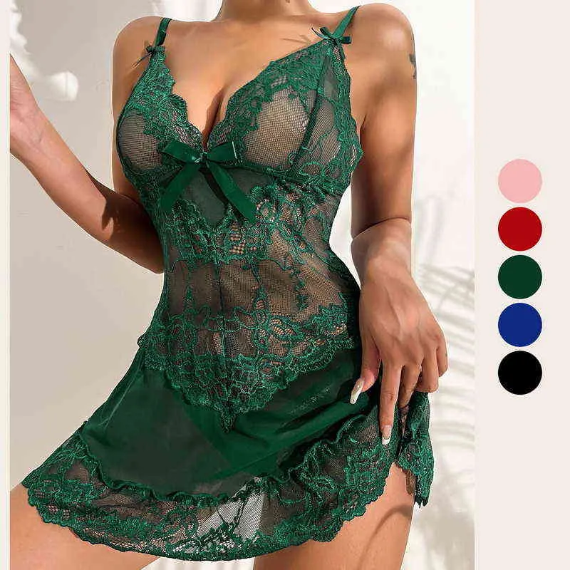 Hot Sexy Lingerie Femme Érotique Pyjama Dentelle Lingerie Sexe Vêtements Babydoll Érotique Robe Transparente Sexy Lingerie Robe Chaude L220727