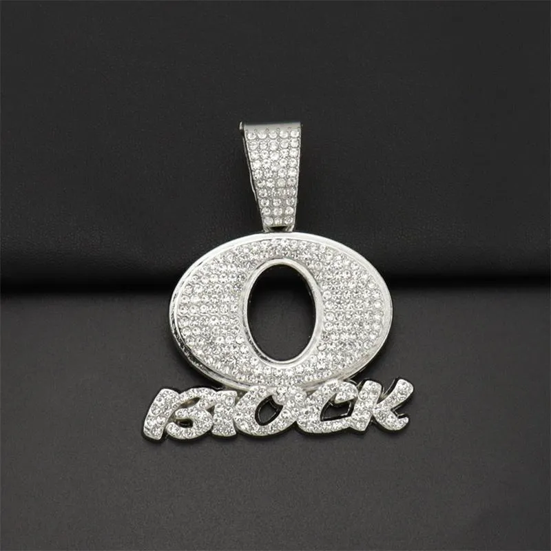 Pendanthalsband Hip Hop Big Crystal Letter Q -halsband med Iced Out Bling 13mm Bredd Miami Cuban Chain Fashion Charm smycken Dro192L