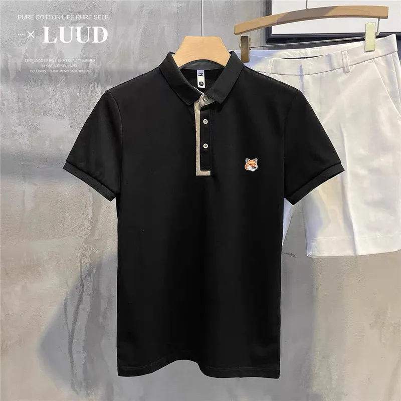 Mens Luxury Maison Mascot Embroidery Brand Appliqued Cotton Polo T Shirt Male Fashion Short Sleeve Men Golf Tops 220606