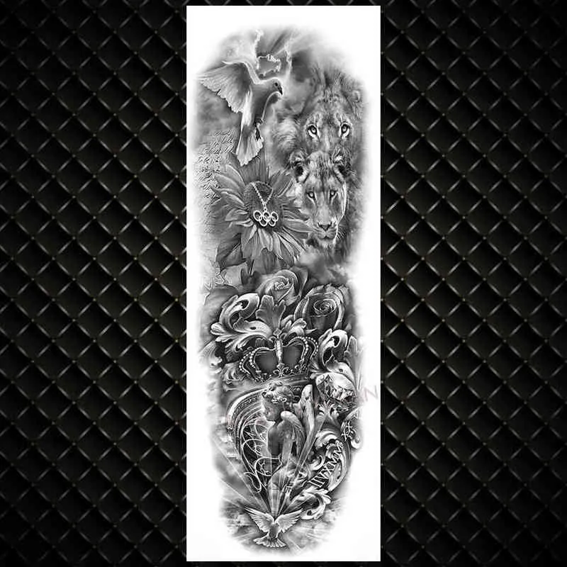 NXY Temporary Tattoo Yuran Realistic Full Flower Arm s for Men Women Rose Fake Sticker Water Tranfer Body Art Tatoos 0330