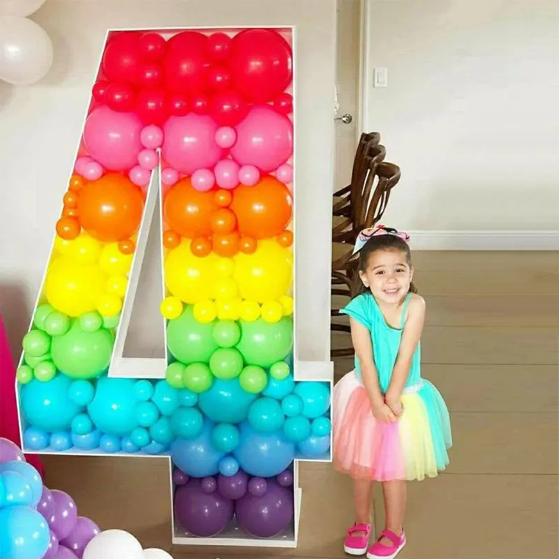 Party Decoration Giant Number Rames for Filling Balloons 0 1 2 3 4 5 6 7 8 9 Balloon Box Birthday Wedding Backdrop Decorparty232Z