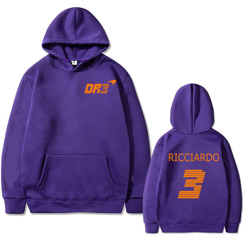 Raz4 2022 F1 Formula One Autumn and Winter Hoodie Spring New Mclaren Ricardo Dr3 Racing Suit 3d Solid Color Women's Casual Sweater Pure European Size 3xl 9816