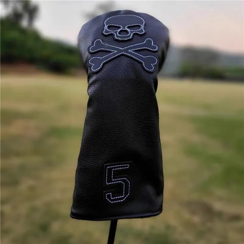 Skull Golf Woods Headcovers Covers pour Driver Fairway Putter 135H Clubs Set Heads Pu Leather Unisexe 220626