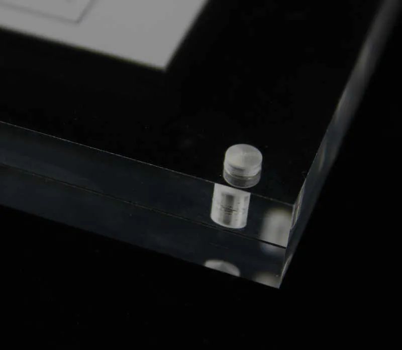 20 adet Squre Akrilik Blok Çerçeve Manyetik Fotoğraf Çerçevesi Kağıt Fiyat Etiketi Ekran Kristal Resim Çerçevesi Burcu Tutucu 10 * 10 cm 4 inç