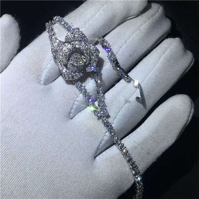 Sprankelende luxe armband voor minnaar cadeau Tennis sieraden 925 sterling zilver multi-vorm witte topaas CZ diamanten edelstenen dames Wed229l
