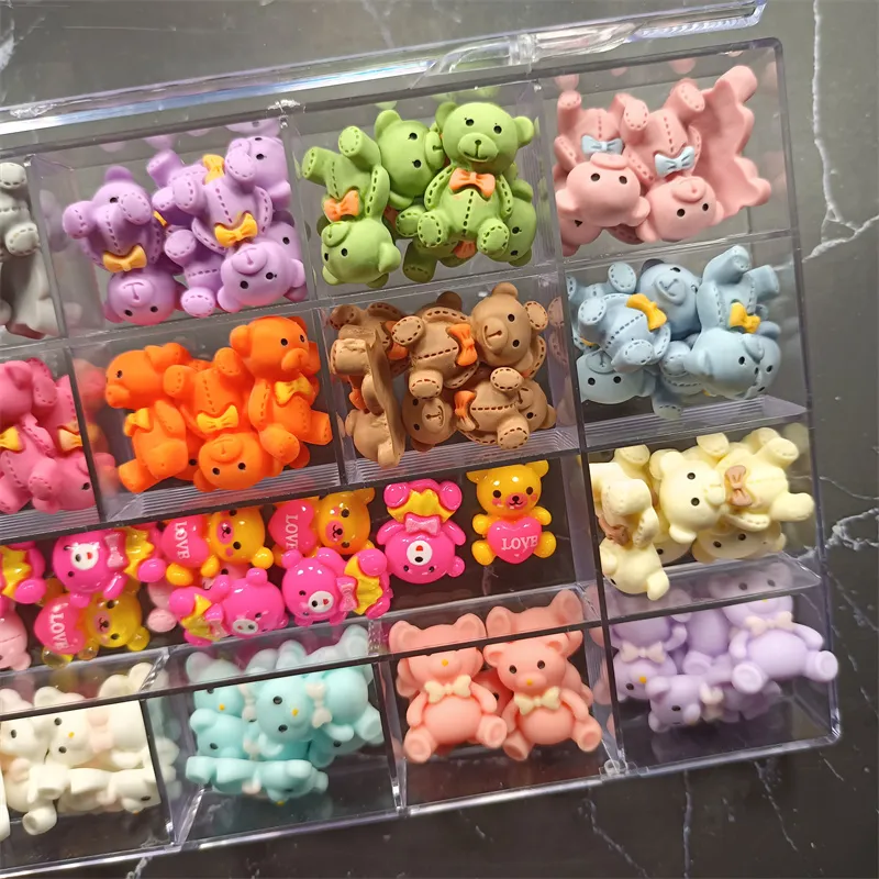 Una caja de dijes para uñas Kawaii, decoración de resina 3D acrílica a la moda para joyería de uñas, abalorio 3D, suministros de manicura DIY, piedra 220525