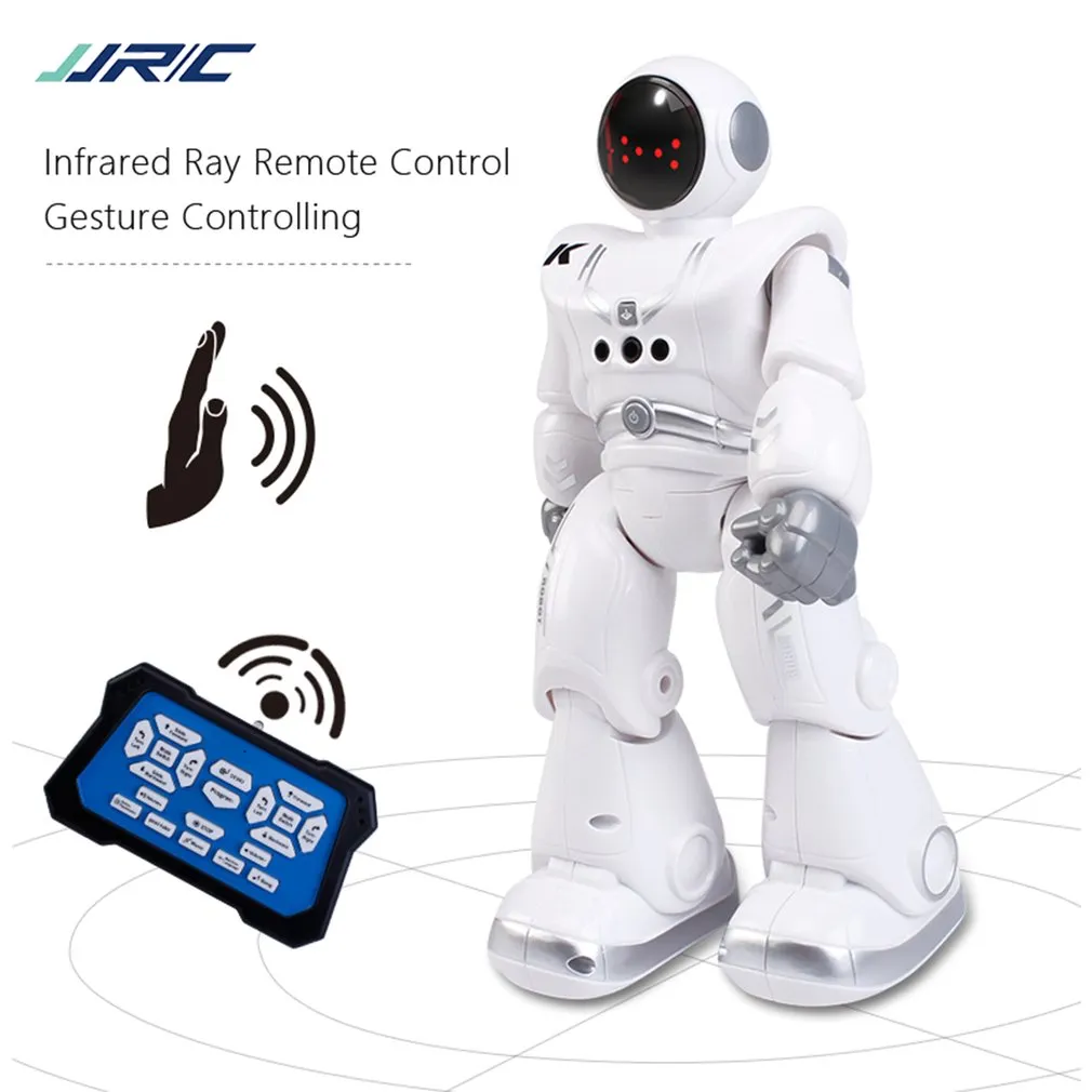 R5 Robots Kids Toy 2.4G Gesture Sensor Smart Programming Automatic Presentation Intelligent RC Robot Remote Control Toys w/ Music Songs Lighting JJRC R18