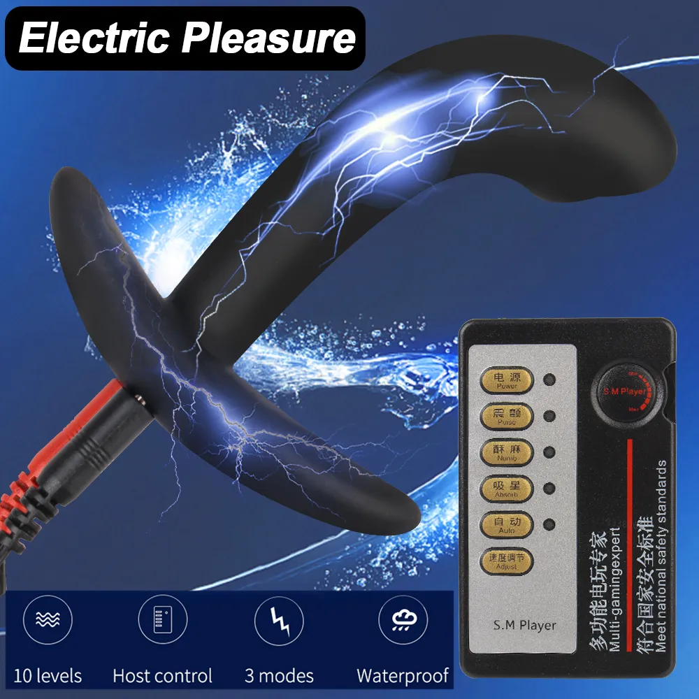 Wstrząs elektryczny Anal Wtyczka pochwy Masturbator seksowne zabawki dla mężczyzn kobiety masaż prostaty Electro Stimulator