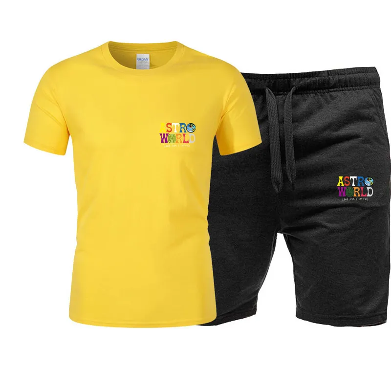 Été coton t-shirt ensembles shorts ASTRO WCRLD survêtement vêtements de sport survêtements homme survêtement manches courtes 2 pièces ensemble 220609