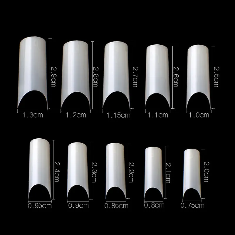 500 stks rechte vierkante tips c Curve half bedekken valse nagels Franse acryl salon kunst gel UV Extension Fake Tip voor DIY 220716