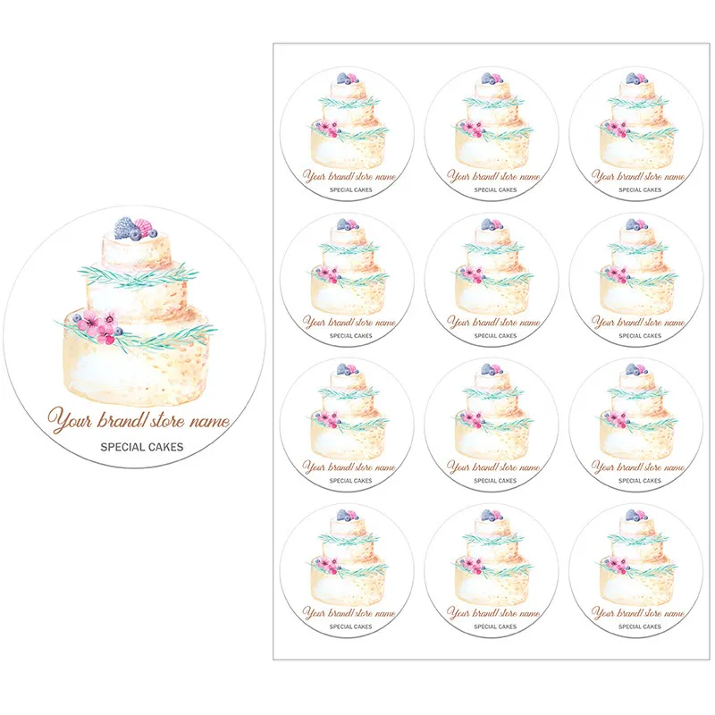 Party Baking Cake Shop Decoratie gebakken gebakjes voeg gepersonaliseerd gebruik toe met winkelnaamstickers 220613