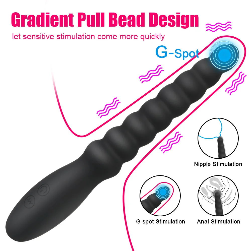 IKOKY Silicone Anal Dildo Unisexy Toys For Women Men Plug Butt 10 Speed Dual Motor Vibrators Tools Couples
