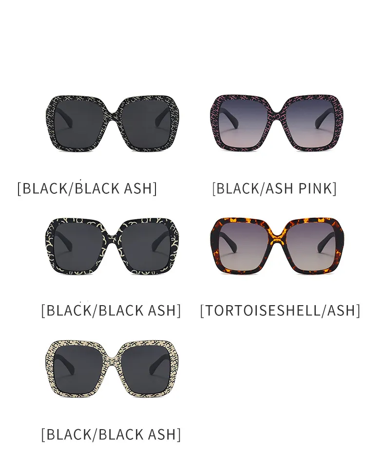 Designer de moda mais novos óculos de sol mulheres grandes copos quadrados polarizados de letra dupla completa drvving sunglass luxury sol copos unis215x