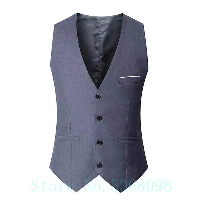 Gilet blu navy grigio nero uomo Abito slim fit Gilet uomo Gilet Homme Giacca da lavoro formale senza maniche casual 220704