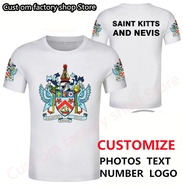 SAINT KITTS ET NEVIS t-shirt bricolage gratuit sur mesure nom numéro kna T Shirt nation drapeau kn pays collège imprimer p o 0 vêtements 220616