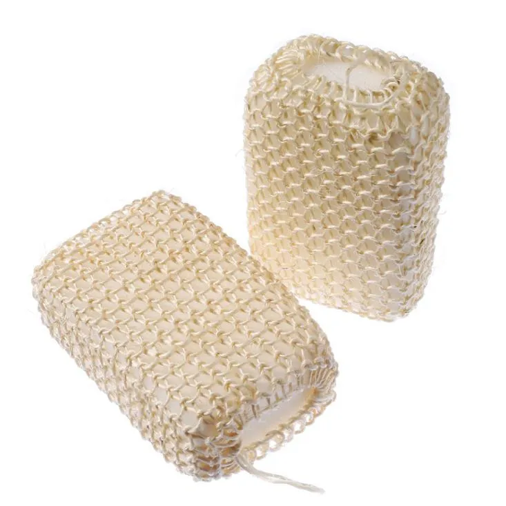 Naturalna wanna Sisal Sponge Złuszczająca gąbka prysznicowa Usuń martwą skórę do domu lub hotelu 14*10 cm