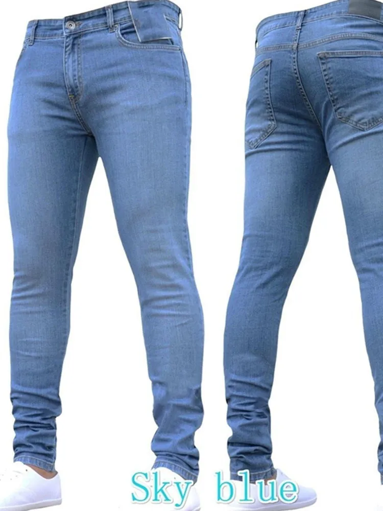 Jeans Men Casual Black Slim Pencil Pants Male Fashion Skinny Biker Street Hip Hop Party Denim Clothing S-3XL 220408