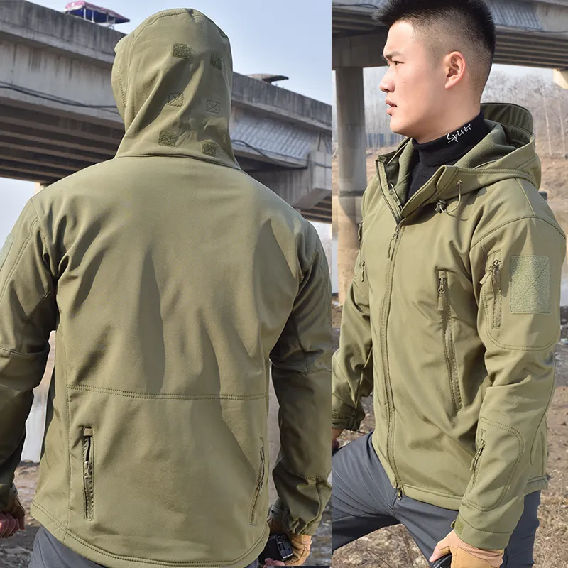 Hunting Sets Soft Shell Tactical Jacket Waterproof Men Windbreaker Military Uniform Airsoft Outfit Camo Army Clothes 220826