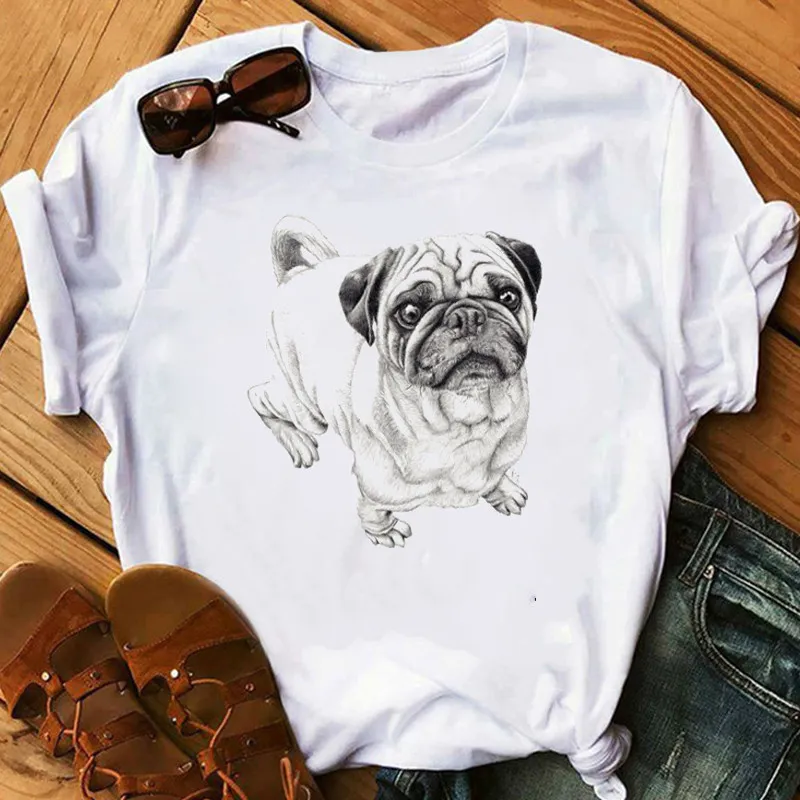 Papillon Hund Golden Retriever Mujer Camisetas Weiß Top T Shirts Sommer Ästhetik Grafik Kurzarm t-shirt Polyester T-shirt 220628