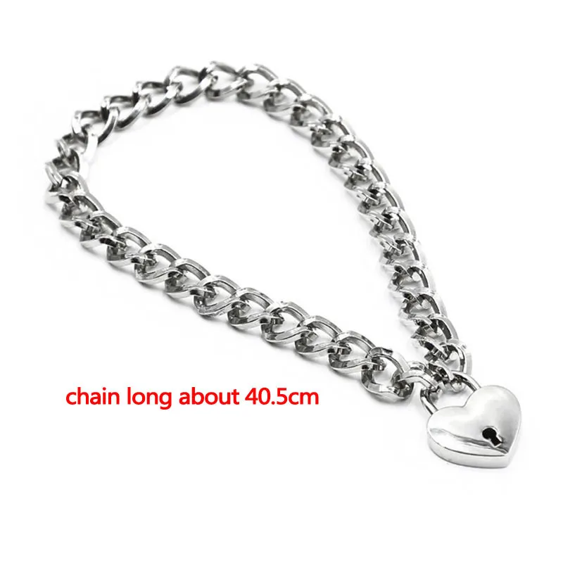 Metal Chain Collar Games Adult Games BDSM Bondage Slave Fetish Mulheres Toys Sexy para Casais Restrições de Ferramentas Eróticas