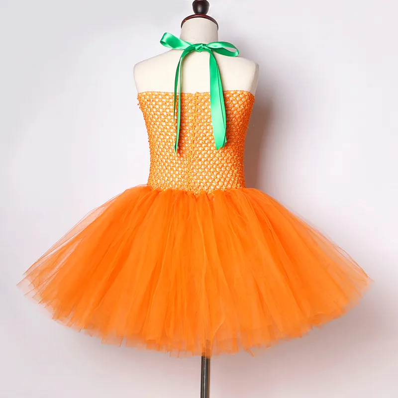 Sukienki z dyni dla dziewczynek sukienka tutu z czarownicą halloween kostium dla dzieci ubrania karnawałowe 220817
