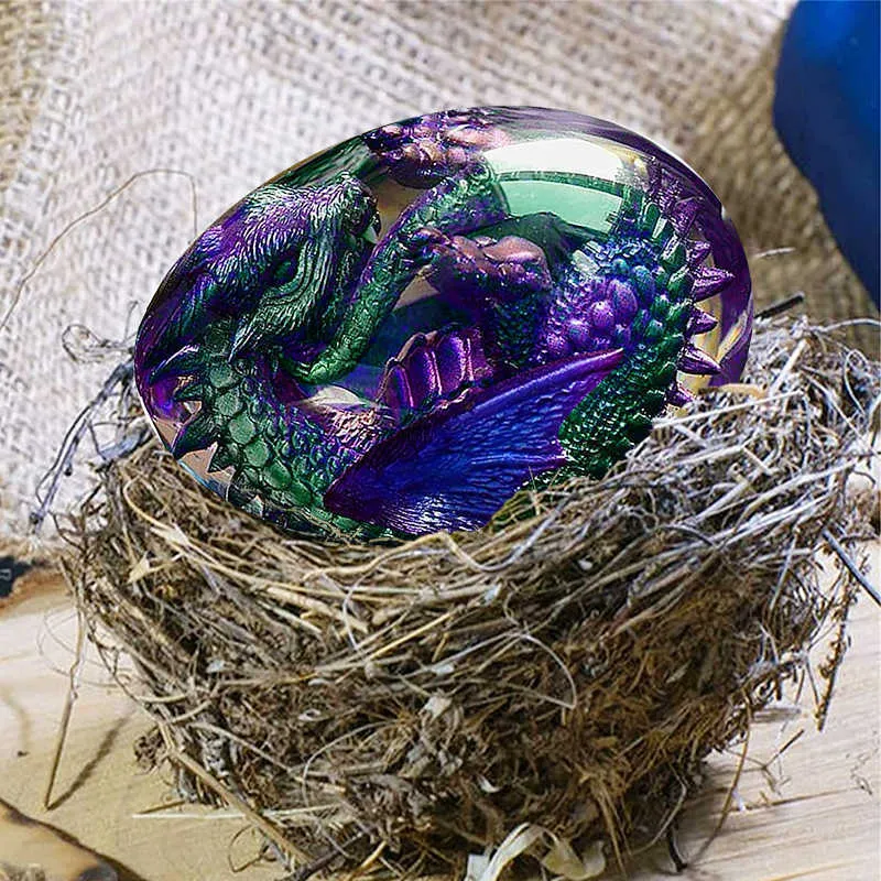 Lava Dragon яйцо светящийся динозавр яйцо коллекция статуя смола сувенир кристалл минеральные драгоценные камни дома декор