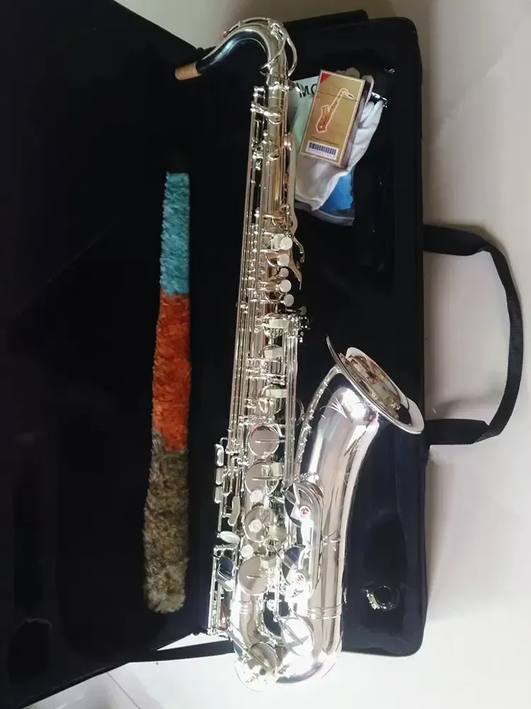 Silver B-key 875ex Professionele tenorsaxofoon All-Silver gemaakt comfortabel gevoel professioneel grade toon sax jazzinstrument