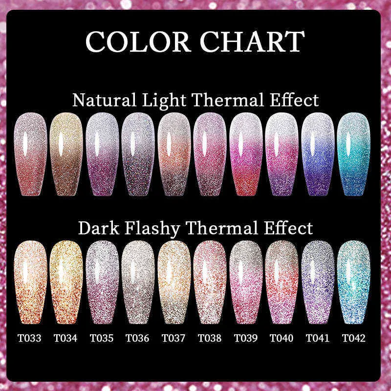 NXY Nail Gel Reflective Glitter Thermal Uv Polish Dark Flashy Color Changing Soak Off Art Varnishes All for Manicure 0328