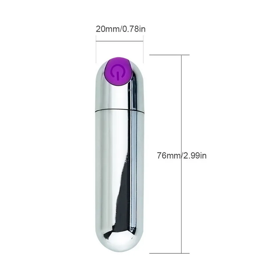 Recarregar USB Vibrador de bala forte 10 Velocidade vibratória à prova d'água G.