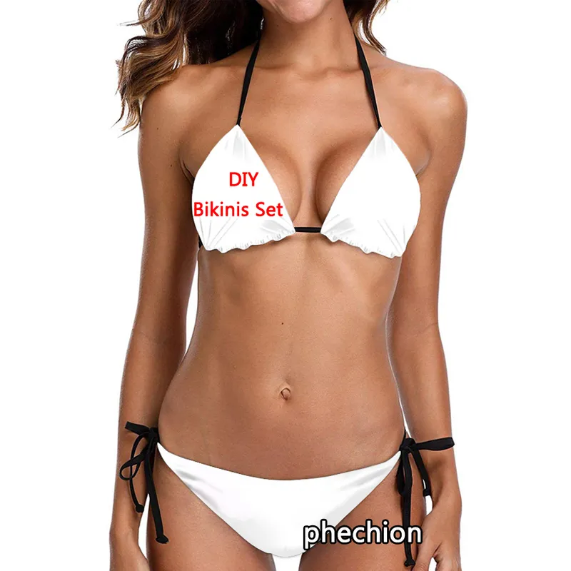 phechion Sexy Cute Bikinis Swimsuit DIY 3D Print Fashion Summer Sandbeach Swimming Suit for Women Set A01 220704