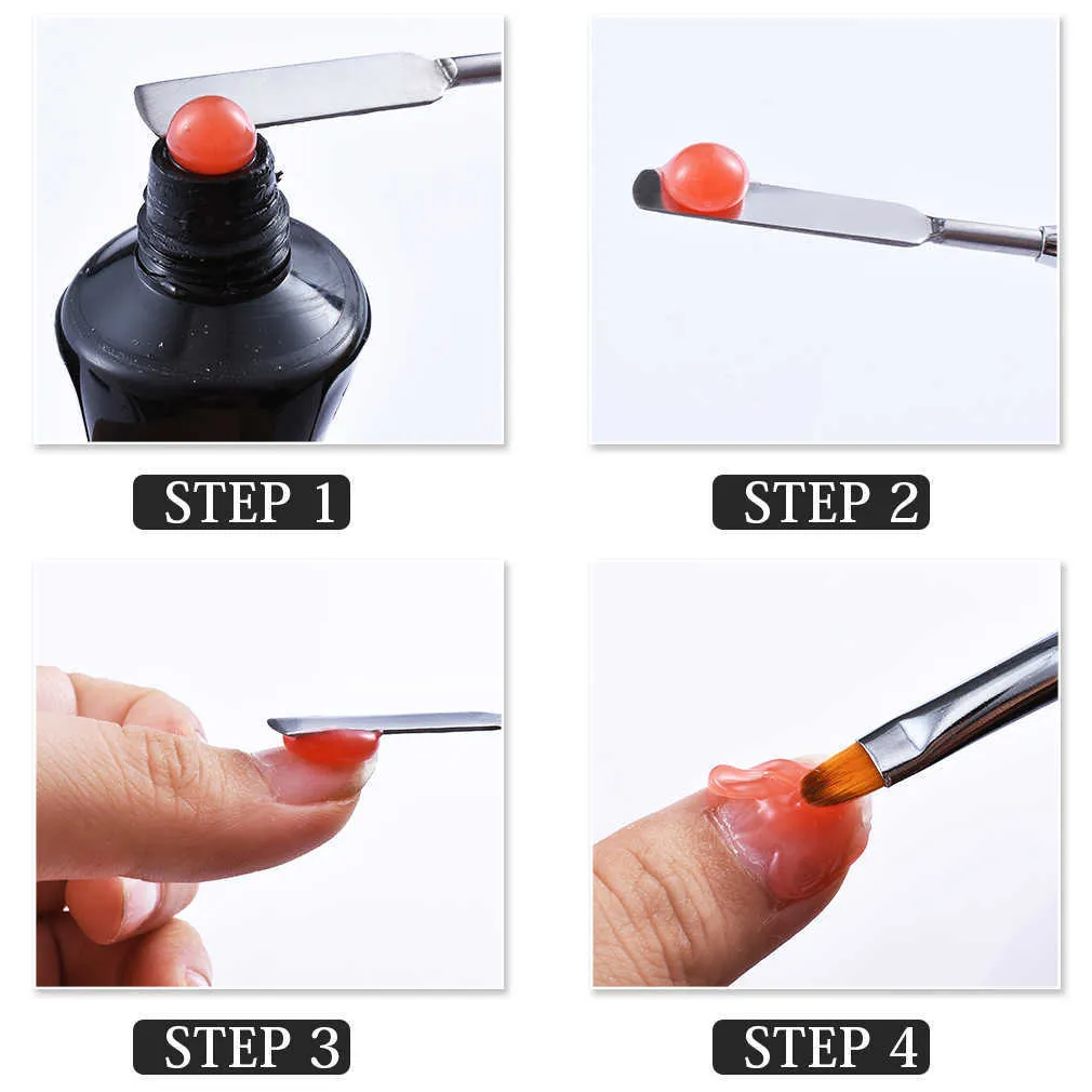 Dual Ended Nail Art Borstes Acrylic UV Gel Extension Builder Flower Pain Pen Brush Remover Spatula Stick Manicure Tools