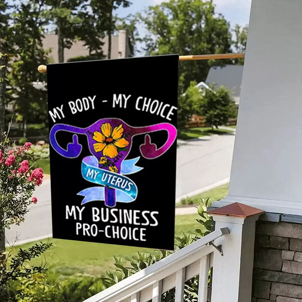 12 18 Inch My Body My Choice Garden Flag Women Rights Decorative Yard Flag Outdoor Lawn Garden Decor sxjun30