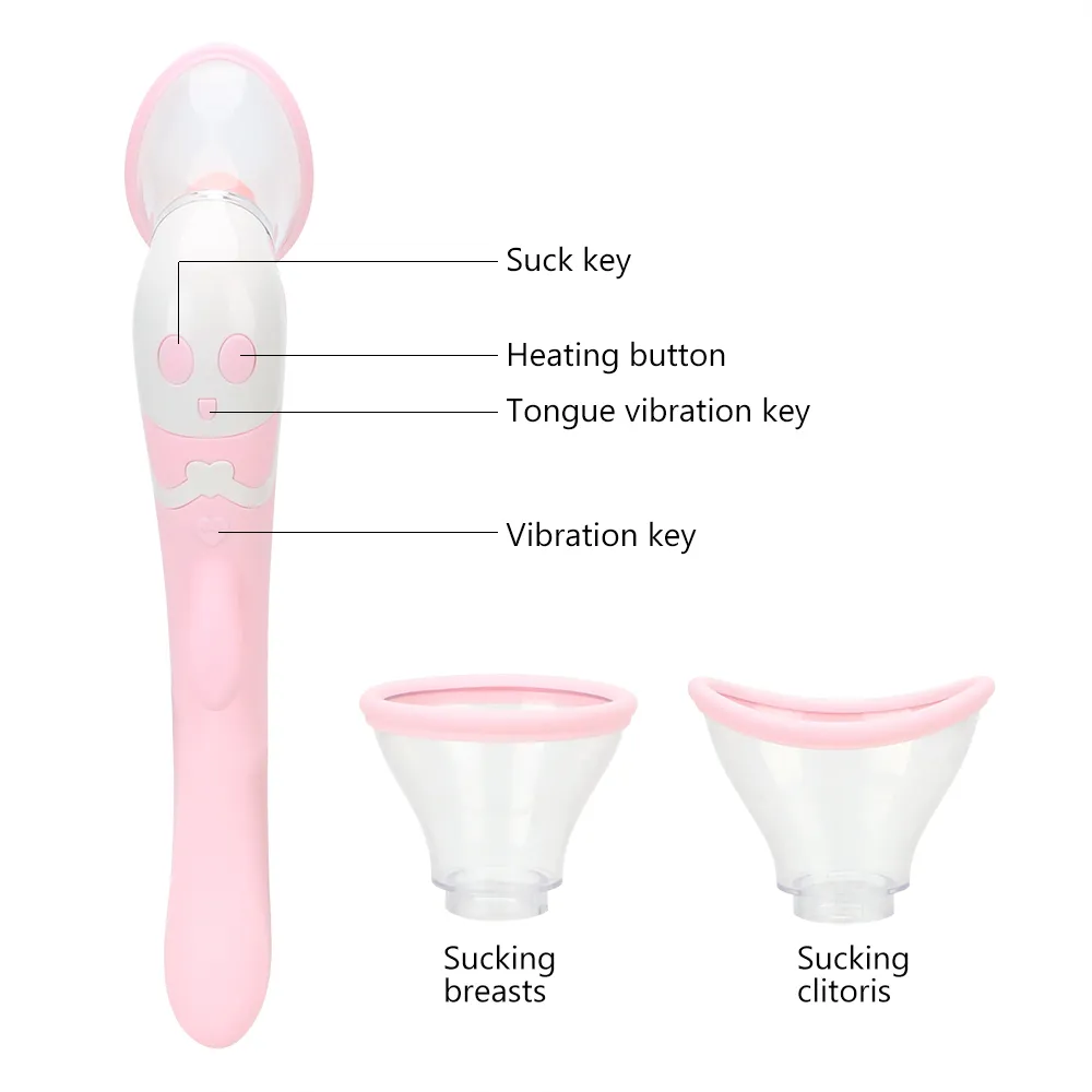Heat Strong Tongue Lick Suck Vibrator Clitoris Nipple Massage Big Dildo Anal Plug sexy Toys for Women Female Breat Enlargement