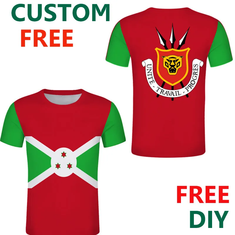 Burundi Free Custom Men Sport Burundai Tshirts DIY Tee Tee Teee Tecutionize Bi Country Name Nume French T Shirt 220614