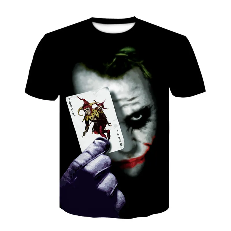 Mode 3D Gedrukte T-shirt kinderkleding Joker Gezicht t-shirts Clown Korte Mouw Cosplay t-shirt Man Vrouw tops 220712