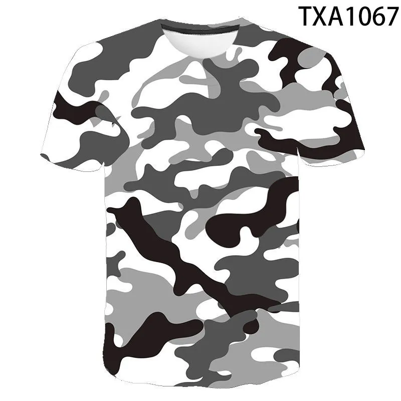 Summer Cool Printed 3D Wojskowy kamuflaż T Shirt Men Kobiety Dzieci Krótki rękaw Tshirt Brand Tops Boy Girl TEE TEE 220607