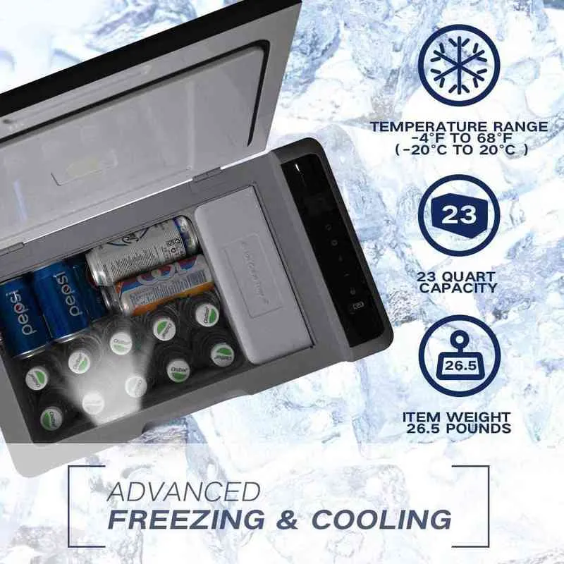 22L Araba Buzdolabı 12V 24V Taşınabilir Kompresör Soğutucu Mini Buzdolabı Otomatik Dondurucu Karavan Kamyonu Seyahat Ev Kampı Buzdolabı H220510