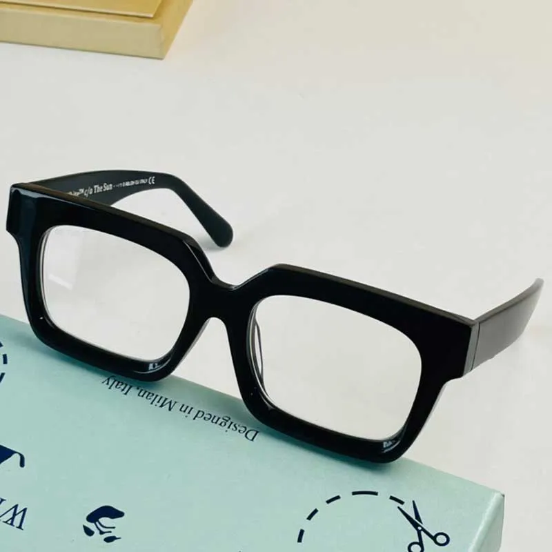 Óculos de sol brancos OW40001U moldura de placa quadrada grossa estilo europeu e americano estrela hip-hop óculos polarizados unissex tamanho 57-19-14309Y