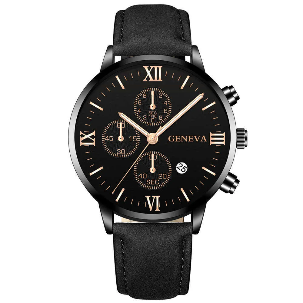 Mode Genève Hommes Date Alliage Cas En Cuir Synthétique Analogique Quartz Sport Montre Homme Horloge Top Marque De Luxe o