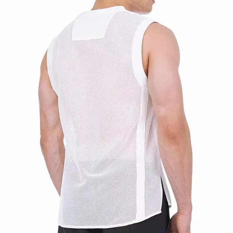 White Tank Top Men spetsar ihåliga ut sexiga toppar Sommarman Kläder Fashion Gym Fitnesskläder Män Slim Fit Vest -skjortor 220627