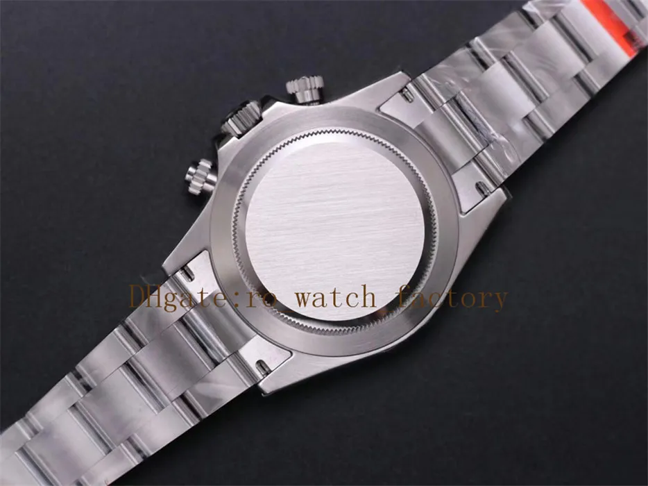 Męskie zegarek 904L Stal Factory Cal 4130 Ruch Automatyczne zegarki Męskie Black Dial Ceramic Bezel 116500ln Chronograph Watches WI300E