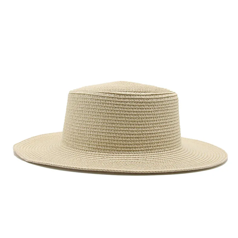 Sun Hats Women Men Caps Flat Top Wide Brim Straw Hat Summer Beach Casual White Black Bucket Women Hat Gorras Para Mujer 220514