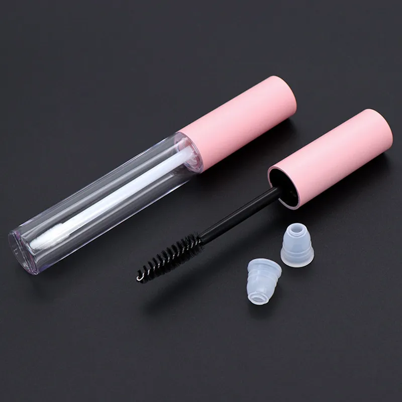 500 teile/los 10 ml Benutzerdefinierte Rosa Klare Mascara Wimpern Creme Fläschchen Fall Serum Container Leere Mascara Zauberstab Verpackung Rohre mit Pinsel