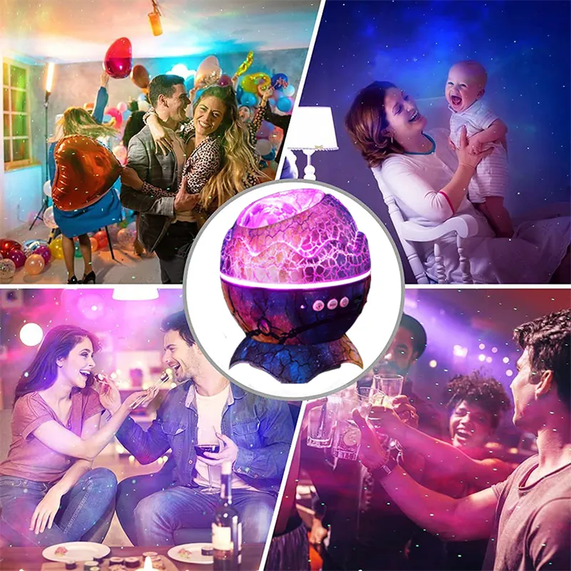 USB STAR Galaxy Projector Light com Bluetooth Remote Control Night Lamp for Kids Room Skylight Party Living Gaming Room Decor204T