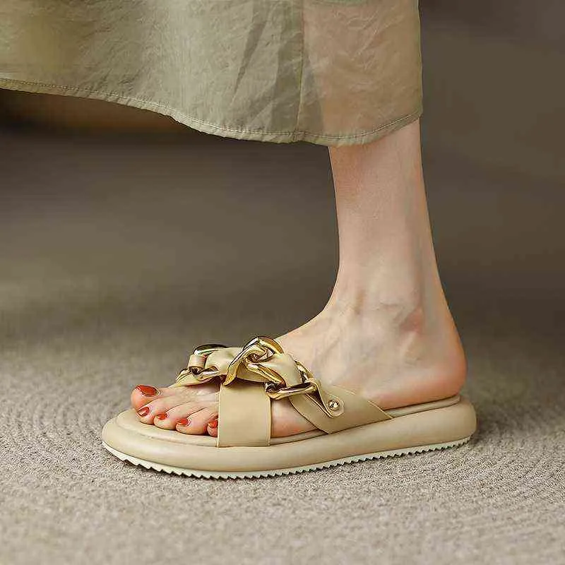 Fad Flats Women Tisters Summer 2022 Ny trend Casual Platform Shoes Dress Beach Slides Designer Flip-Flops Sandaler Kvinnor Skor G220518