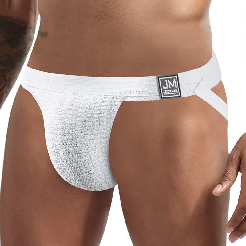 2st underkläder män jockstrap sexig underkläder thongs tanga trosor gym rem rem kort sissy gay underbyxor regnbåge vit mesh 2203282549