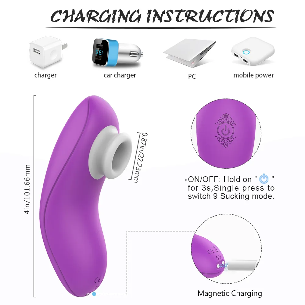 Klitoris için Phanxy Vibratör Enayi Güçlü Klitoral Emme Stimülatörü Oral Seksi Oyuncaklar Kadın veya Çiftler
